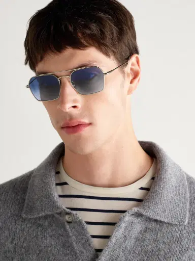 Oliver Peoples TK-15 D-Frame Gold-Tone Sunglasses - Men | Thumbnail 2 Oliver Peoples TK-15 D-Frame Gold-Tone Sunglasses - Men | Thumbnail 2