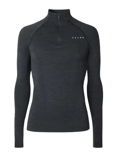 FALKE Printed Virgin Wool-Blend Half-Zip Ski Base Layer - Men | Thumbnail 1