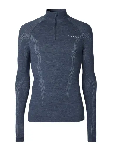 FALKE Printed Virgin Wool-Blend Half-Zip Ski Base Layer - Men | Thumbnail 1