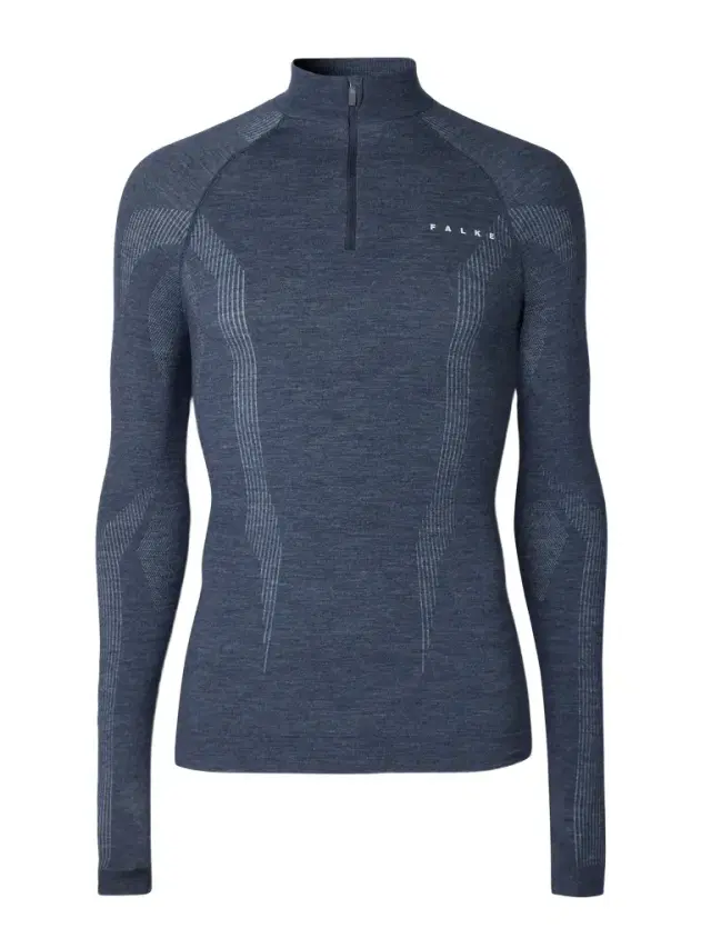 FALKE Printed Virgin Wool-Blend Half-Zip Ski Base Layer - Men