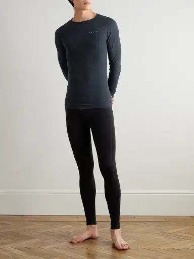 FALKE Printed Virgin Wool-Blend Ski Base Layer - Men | Thumbnail 2