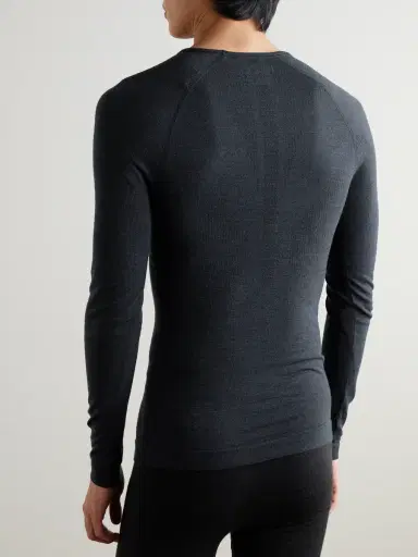 FALKE Printed Virgin Wool-Blend Ski Base Layer - Men | Thumbnail 4