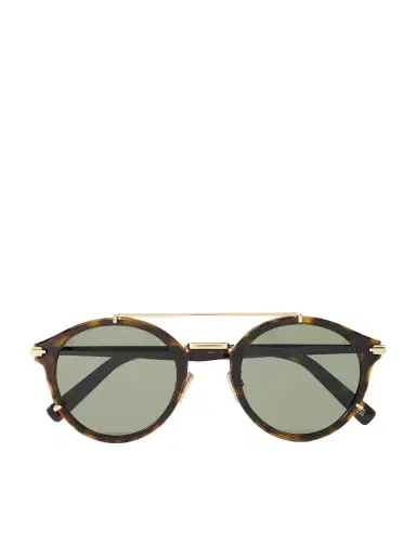 DIOR Eyewear DiorBlackSuit R7U Tortoiseshell Acetate and Gold-Tone Round-Frame Sunglasses - Men | Thumbnail 1