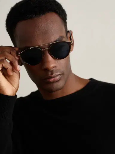 DIOR Eyewear DiorBlackSuit R7U Tortoiseshell Acetate and Silver-Tone Round-Frame Sunglasses - Men | Thumbnail 2