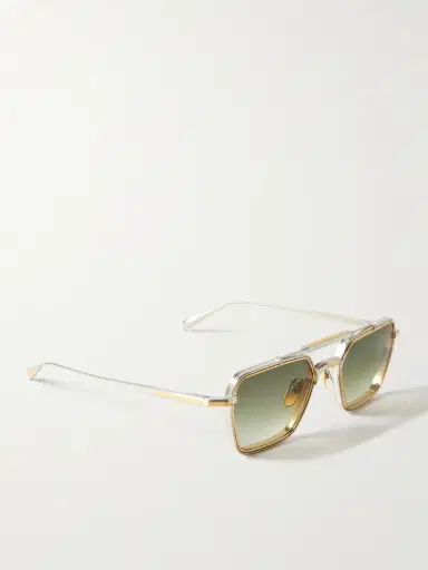 Jacques Marie Mage Commodore Aviator-Style Silver and Gold-Tone Beta Titanium Sunglasses - Men | Thumbnail 4