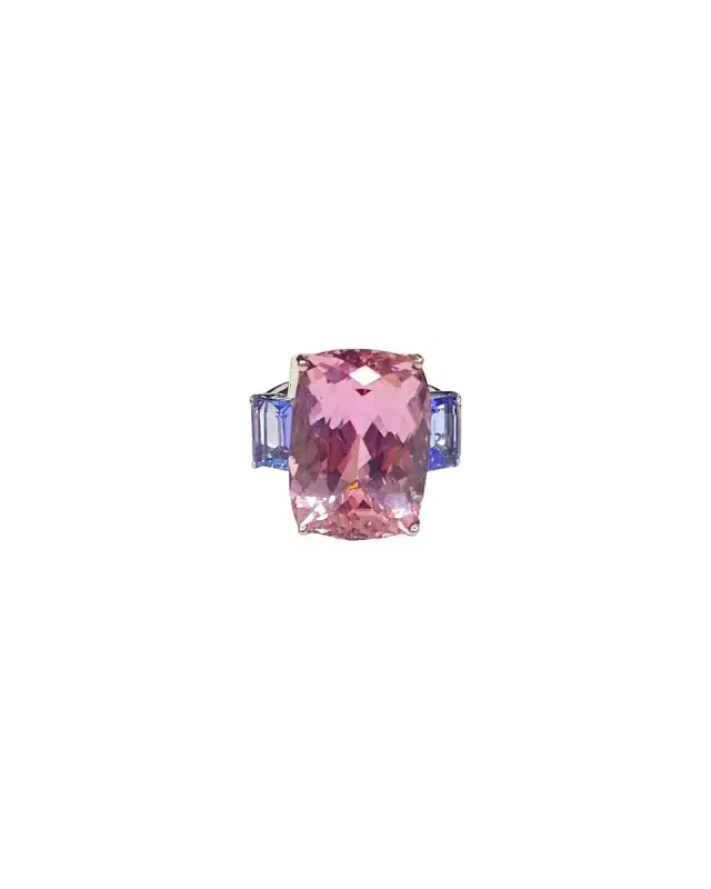 Wish Fine Jewelry 18KW 9,2G Kunzite 17,78CT Tanzanite 1,66CT Ring