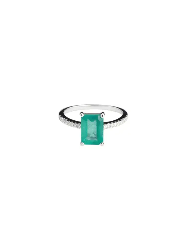 Wish Fine Jewelry 2.30ct Diamond 18K Gold Emerald Cut Solitaire Ring