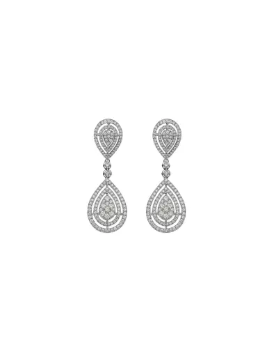 Wish Fine Jewelry 3.61ct Diamond 14K Gold Pave Teardrop Earrings | Thumbnail 1 Wish Fine Jewelry 3.61ct Diamond 14K Gold Pave Teardrop Earrings | Thumbnail 1