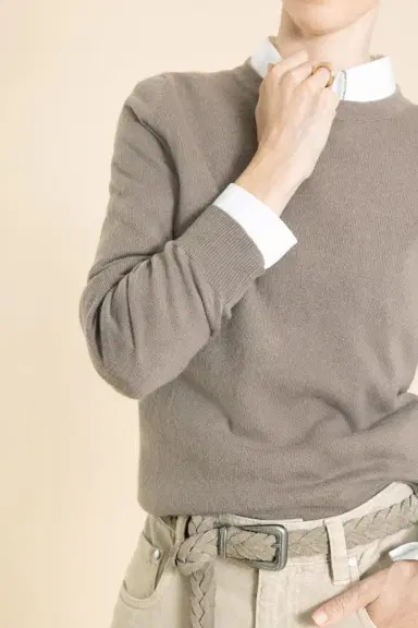 Brunello Cucinelli Long Sleeve Sweater - Brown | Thumbnail 3