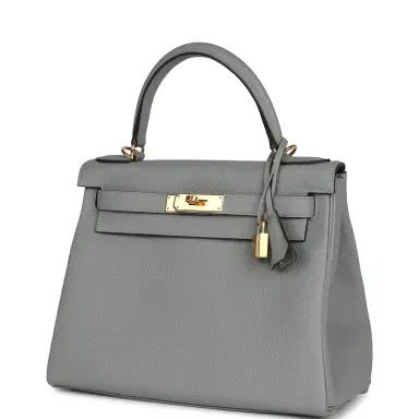 HERMÈS Hermes Kelly Retourne 28 Gris Mouette Togo Gold Hardware | Thumbnail 5 HERMÈS Hermes Kelly Retourne 28 Gris Mouette Togo Gold Hardware | Thumbnail 5