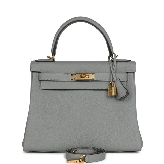 hermes Hermes Kelly Retourne 28 Gris Mouette Togo Gold Hardware