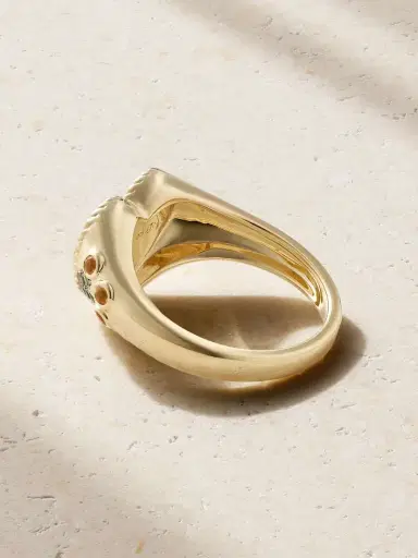 Yvonne Léon 9-karat Yellow And White Gold, Enamel, Citrine And Tsavorite Ring | Thumbnail 3 Yvonne Léon 9-karat Yellow And White Gold, Enamel, Citrine And Tsavorite Ring | Thumbnail 3