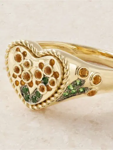 Yvonne Léon 9-karat Yellow And White Gold, Enamel, Citrine And Tsavorite Ring | Thumbnail 4 Yvonne Léon 9-karat Yellow And White Gold, Enamel, Citrine And Tsavorite Ring | Thumbnail 4