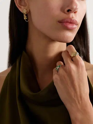 Yvonne Léon 9-karat Yellow And White Gold, Enamel, Citrine And Tsavorite Ring | Thumbnail 5 Yvonne Léon 9-karat Yellow And White Gold, Enamel, Citrine And Tsavorite Ring | Thumbnail 5