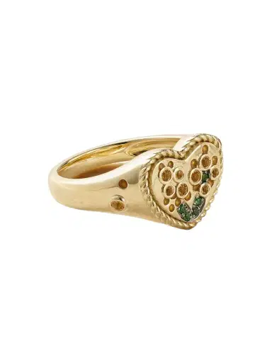 Yvonne Léon 9-karat Yellow And White Gold, Enamel, Citrine And Tsavorite Ring | Thumbnail 1 Yvonne Léon 9-karat Yellow And White Gold, Enamel, Citrine And Tsavorite Ring | Thumbnail 1