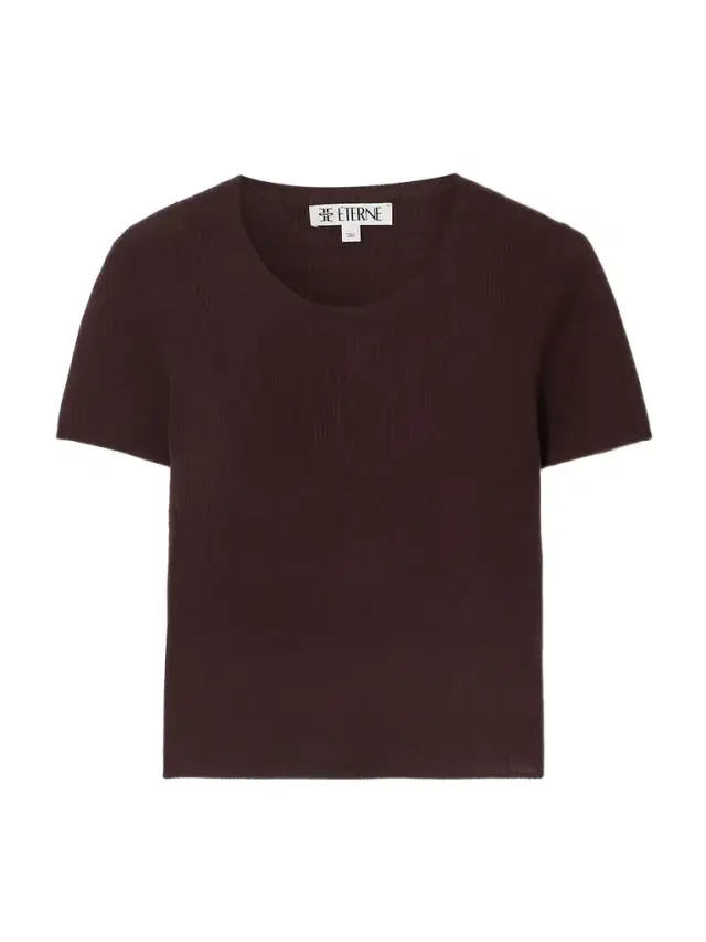 Baby Tee Cropped Ribbed Cashmere T-shirt