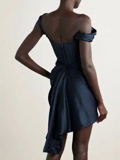 Vivienne Westwood Zora Asymmetric Off-the-shoulder Draped Satin-crepe Dress | Thumbnail 3 Vivienne Westwood Zora Asymmetric Off-the-shoulder Draped Satin-crepe Dress | Thumbnail 3