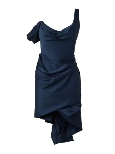 Vivienne Westwood Zora Asymmetric Off-the-shoulder Draped Satin-crepe Dress | Thumbnail 1 Vivienne Westwood Zora Asymmetric Off-the-shoulder Draped Satin-crepe Dress | Thumbnail 1