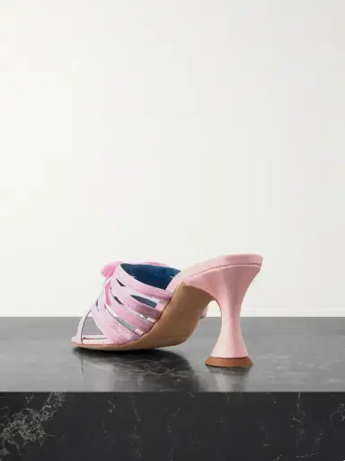 Manolo Blahnik Clementel 70 Velvet-trimmed Satin Mules | Thumbnail 3 Manolo Blahnik Clementel 70 Velvet-trimmed Satin Mules | Thumbnail 3