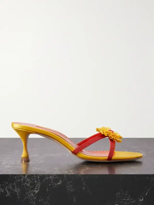 Paliss 50 Appliquéd Grosgrain Mules