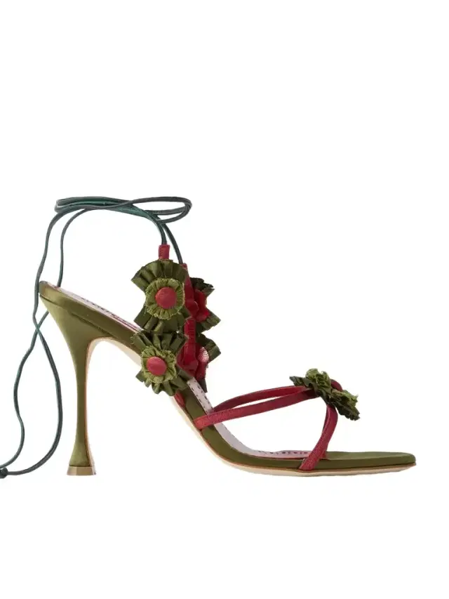 Palissot 105 Leather-trimmed Appliquéd Grosgrain And Satin Sandals