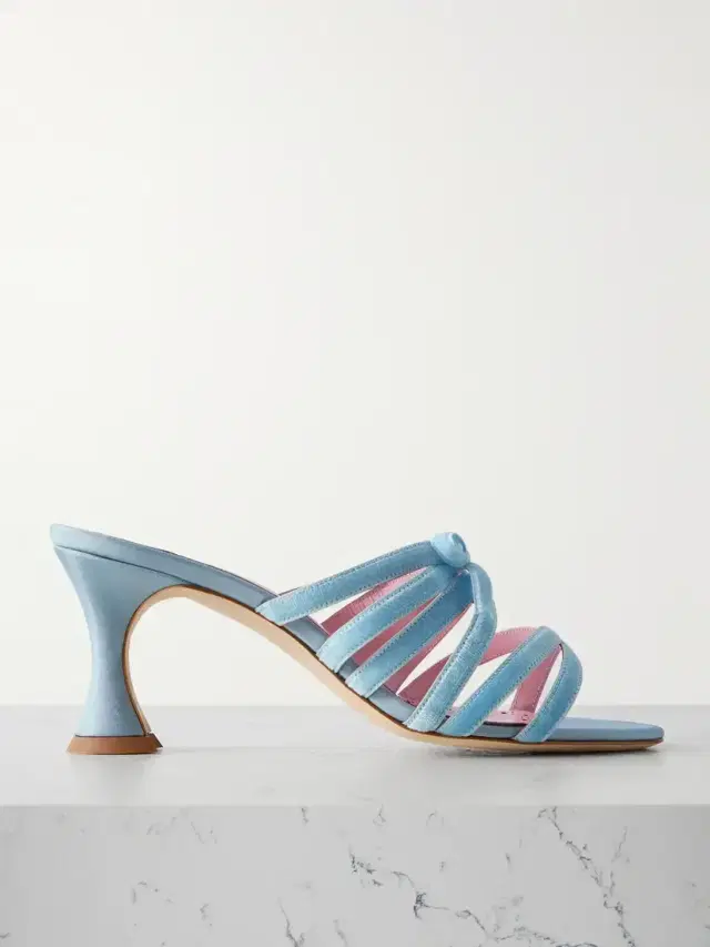 Clementel 70 Velvet And Satin Mules