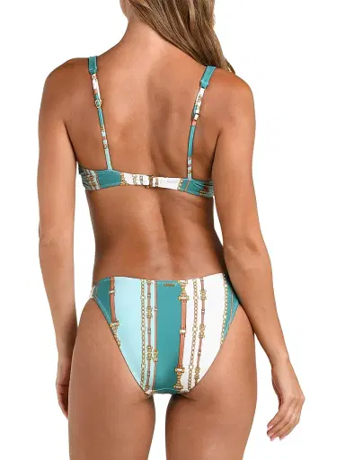 L'AGENCE Women's Belt Stripe Lexie V-Neck Bikini Top | Thumbnail 4