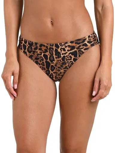 L'AGENCE Women's Patch Leopard Nicole Bikini Bottom - Natural | Thumbnail 2