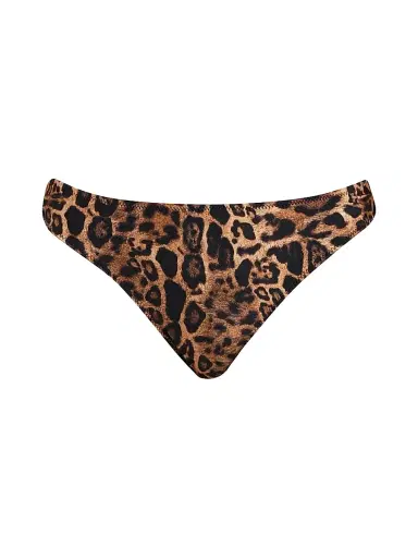 L'AGENCE Women's Patch Leopard Nicole Bikini Bottom - Natural | Thumbnail 1