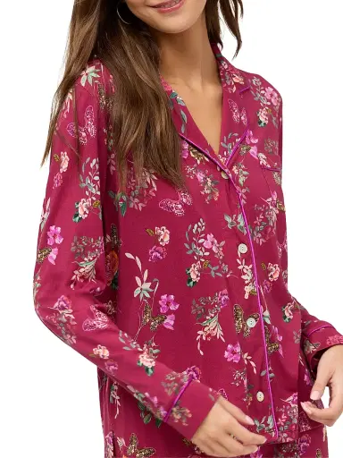 Johnny Was Women's Carly Floral Cotton-Blend Pajamas - Karie - Size XL | Thumbnail 3