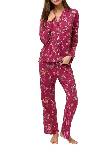 Johnny Was Women's Carly Floral Cotton-Blend Pajamas - Karie - Size XL | Thumbnail 1