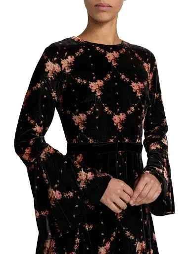Cara Cara Women's Rosabella Floral Velvet A-Line Minidress - Trellis Black | Thumbnail 6 Cara Cara Women's Rosabella Floral Velvet A-Line Minidress - Trellis Black | Thumbnail 6