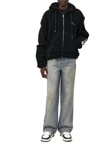AMIRI Men's Bones Cotton Fleece Zip-Up Hoodie - Black - Size XXXL | Thumbnail 2