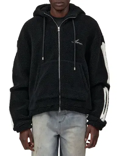 AMIRI Men's Bones Cotton Fleece Zip-Up Hoodie - Black - Size XXXL | Thumbnail 1