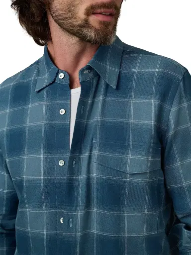 Joe's Jeans Men's The Reynolds Plaid Shirt - Bluefin Plaid - Size Small | Thumbnail 5