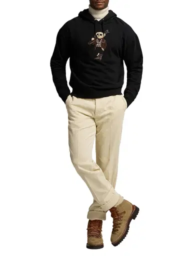 Ralph Lauren Purple Label Men's Polo Bear Cotton-Cashmere Hoodie - Classic Black - Size XXL | Thumbnail 2