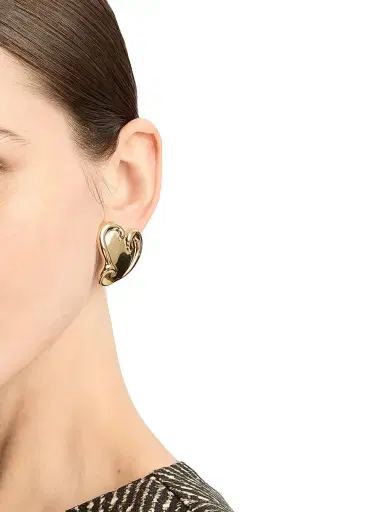 Oscar de la Renta Women's 24K-Gold-Plated Swirl Heart Stud Earrings - Gold | Thumbnail 2