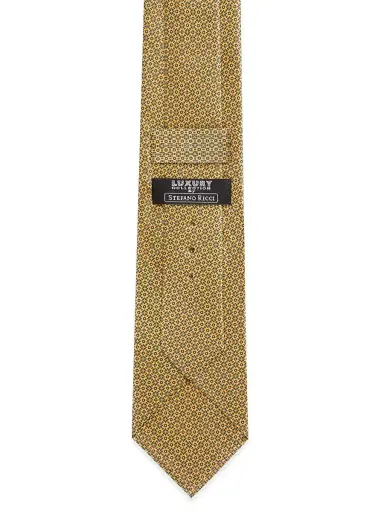 Stefano Ricci Men's Tonal Geometric Silk Tie - Yellow | Thumbnail 3 Stefano Ricci Men's Tonal Geometric Silk Tie - Yellow | Thumbnail 3
