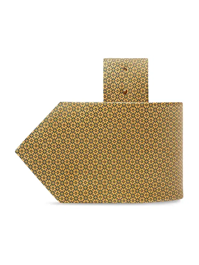 Men's Tonal Geometric Silk Tie - Yellow