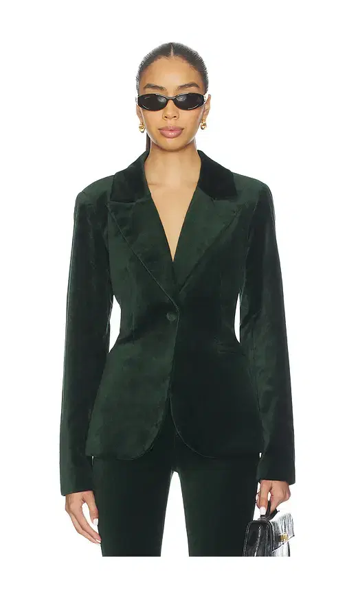 Good American Velvet Sculpted Blazer