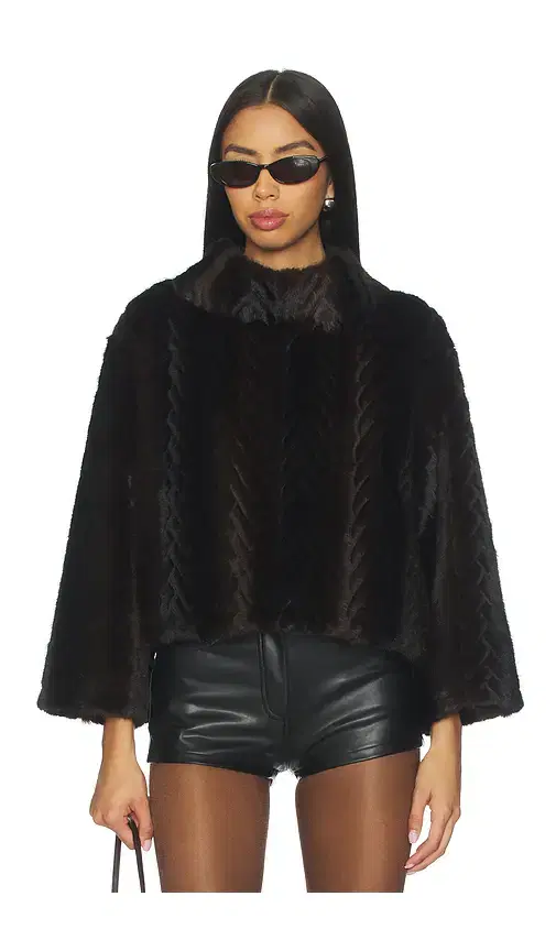 JOCELYN Faux Mink Pullover Sweatshirt