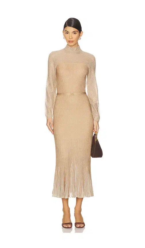 Metallic Midi Dress