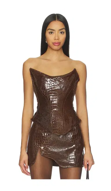 Mother of All Nemesis Leather Corset Top | Thumbnail 1