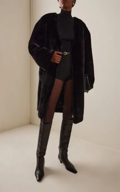 The Frankie Shop Matera Collarless Faux Fur Coat | Thumbnail 3 The Frankie Shop Matera Collarless Faux Fur Coat | Thumbnail 3