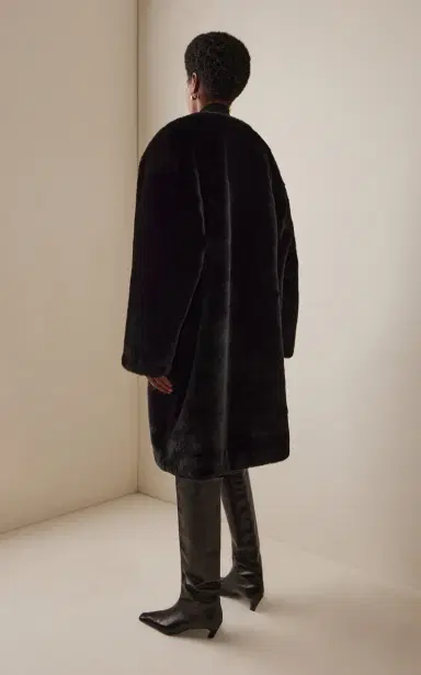 The Frankie Shop Matera Collarless Faux Fur Coat | Thumbnail 4 The Frankie Shop Matera Collarless Faux Fur Coat | Thumbnail 4
