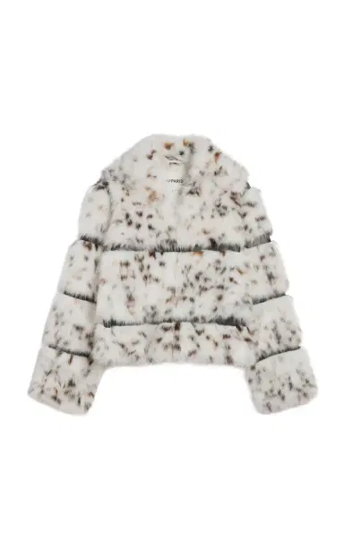 Apparis Sai Leopard Faux Fur Cropped Coat | Thumbnail 6