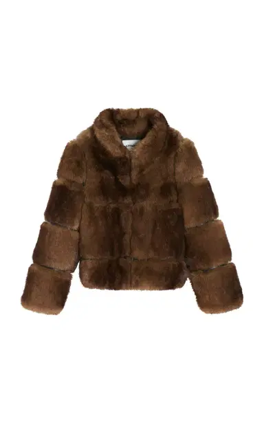 Apparis Sai Mink Faux Fur Cropped Coat | Thumbnail 2