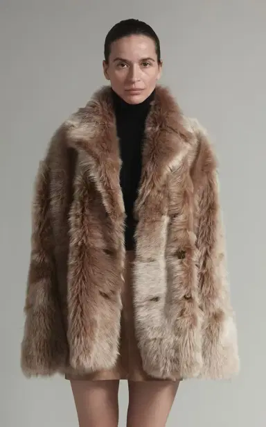 UTZON Jehanne Oversized Long Hair Short Coat | Thumbnail 2