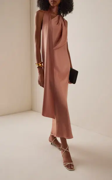 SEV Scarf-Neck Satin Midi Dress | Thumbnail 3 SEV Scarf-Neck Satin Midi Dress | Thumbnail 3