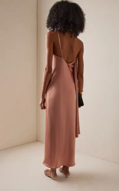SEV Scarf-Neck Satin Midi Dress | Thumbnail 4 SEV Scarf-Neck Satin Midi Dress | Thumbnail 4